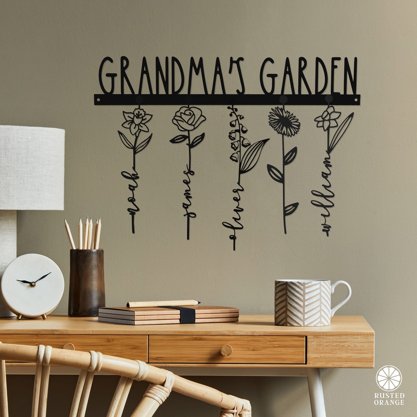 Our Family Garden - Personalized Birth Month Flowers Family Name Sign Mother's Day Gift
