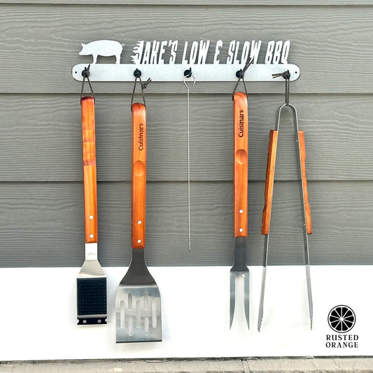 Grill Utensil Holder Personalized - Outdoor Grilling Organizer Accessory