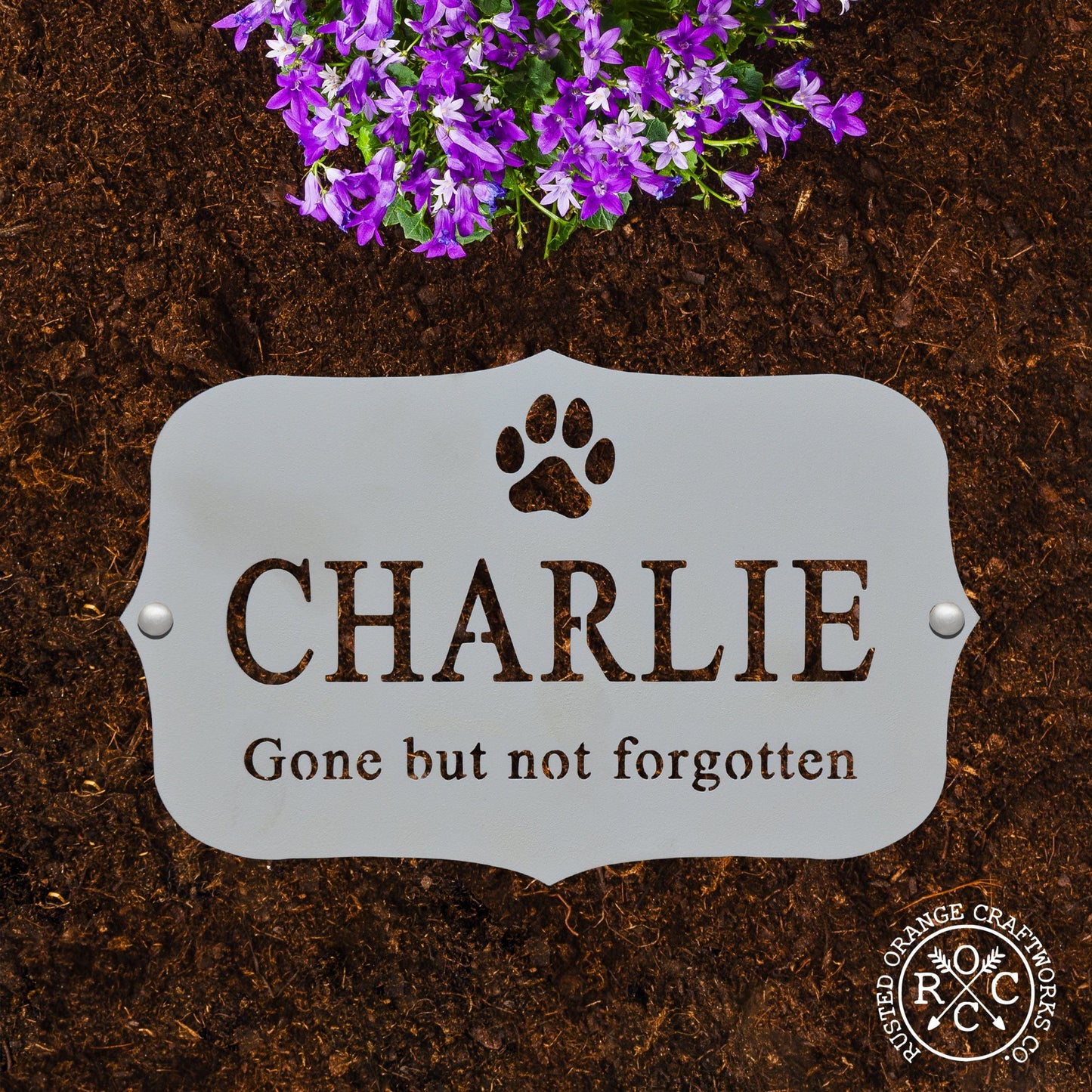 Pet Grave Marker - Flat Lay - Personalized Pet Memorial Plaques