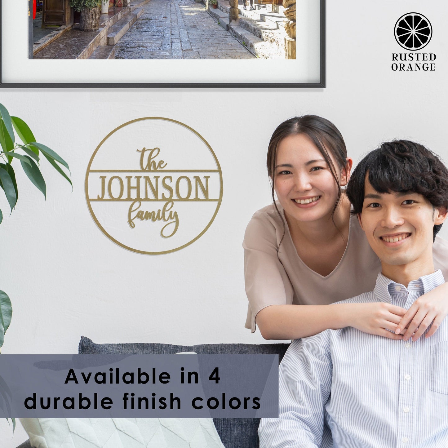 Chandler Family Sign - 4 Sizes - Personalized Circle Family Name Sign