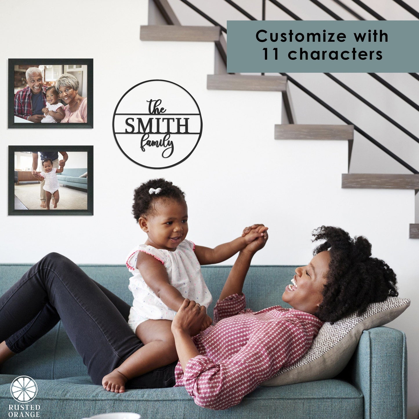 Chandler Family Sign - 4 Sizes - Personalized Circle Family Name Sign