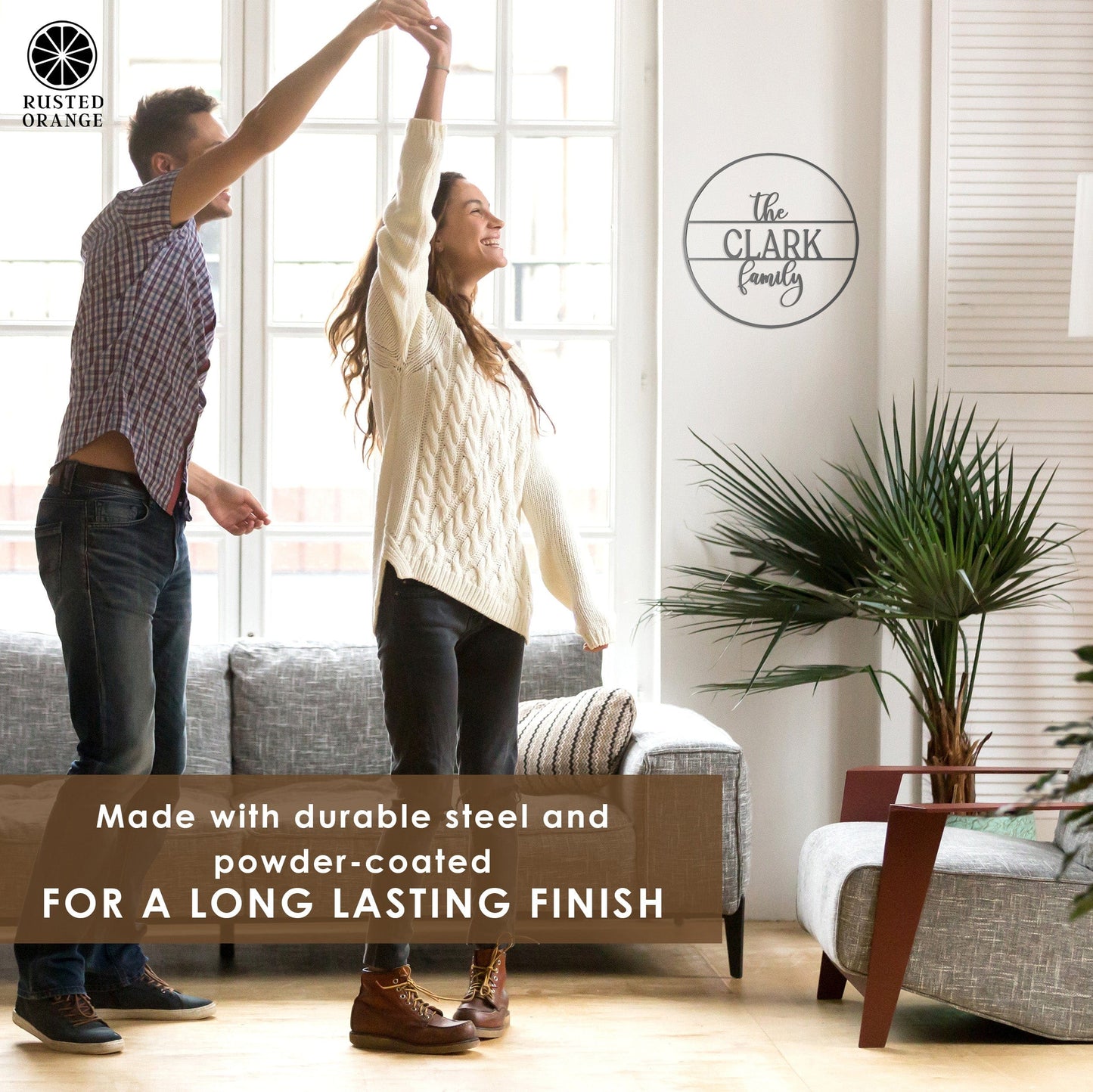 Chandler Family Sign - 4 Sizes - Personalized Circle Family Name Sign