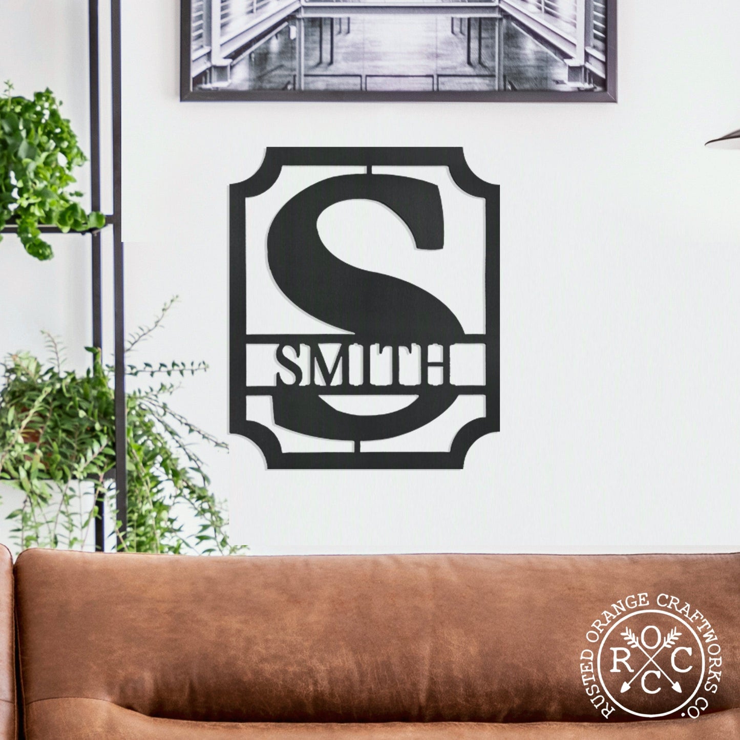Covington Monogram - Personalized Metal Family Last Name Sign for Home Decor