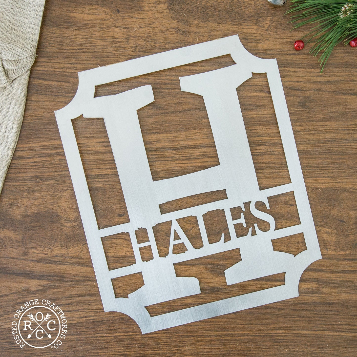 Covington Monogram - Personalized Metal Family Last Name Sign for Home Decor