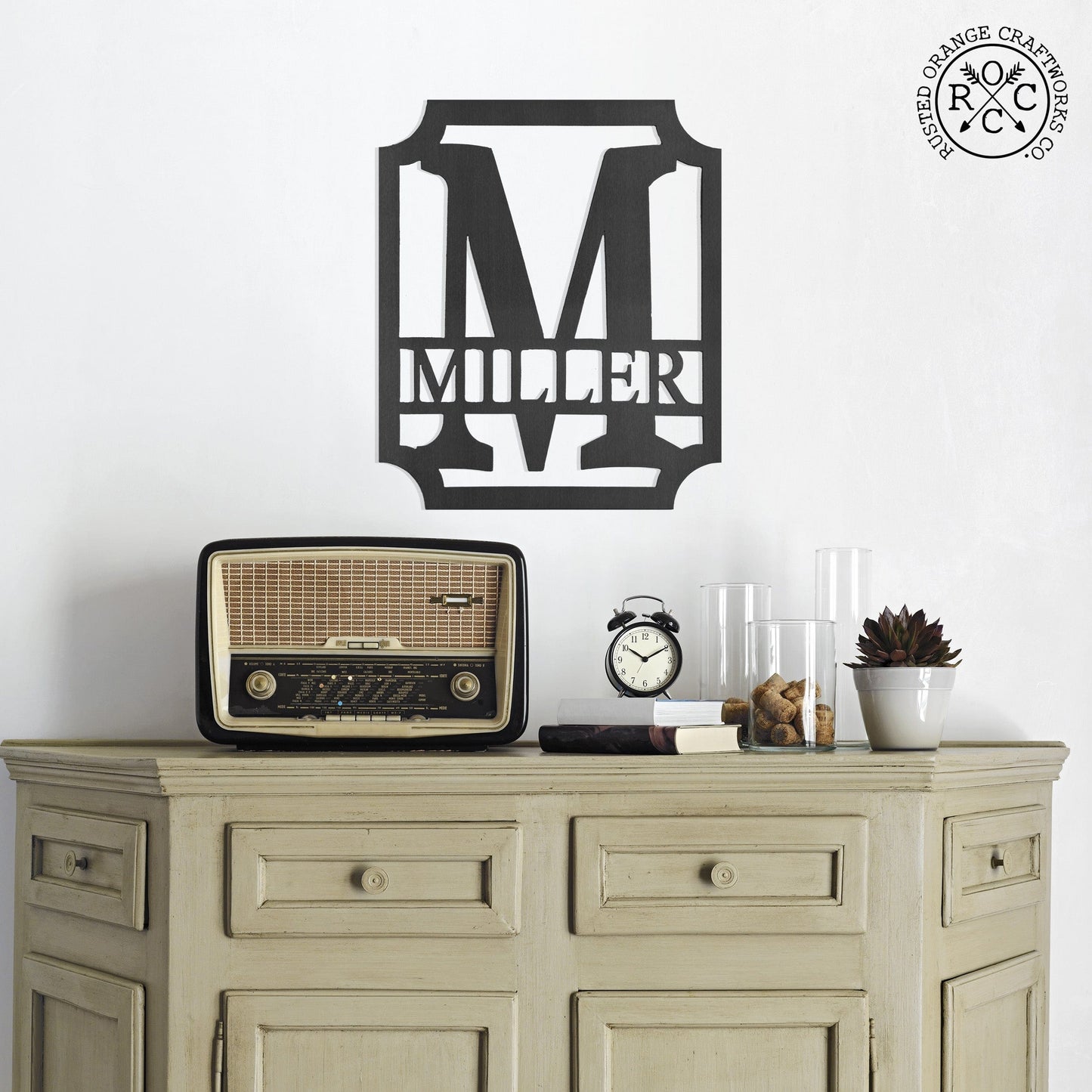 Covington Monogram - Personalized Metal Family Last Name Sign for Home Decor