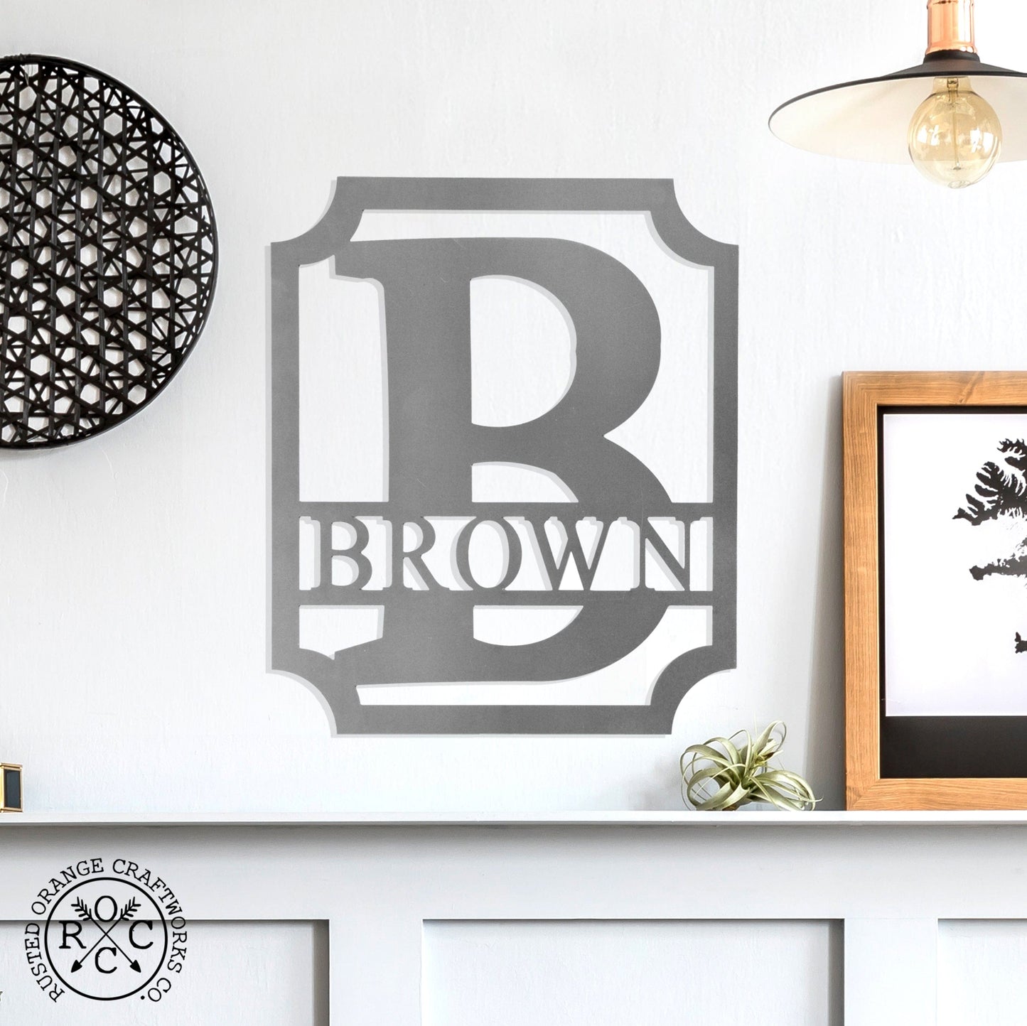 Covington Monogram - Personalized Metal Family Last Name Sign for Home Decor
