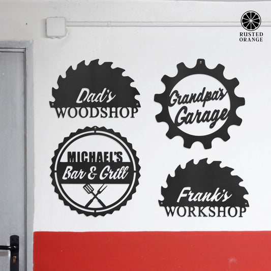 Just For Him Personalized Signs - BBQ, Garage, and Workshop Metal Wall Art