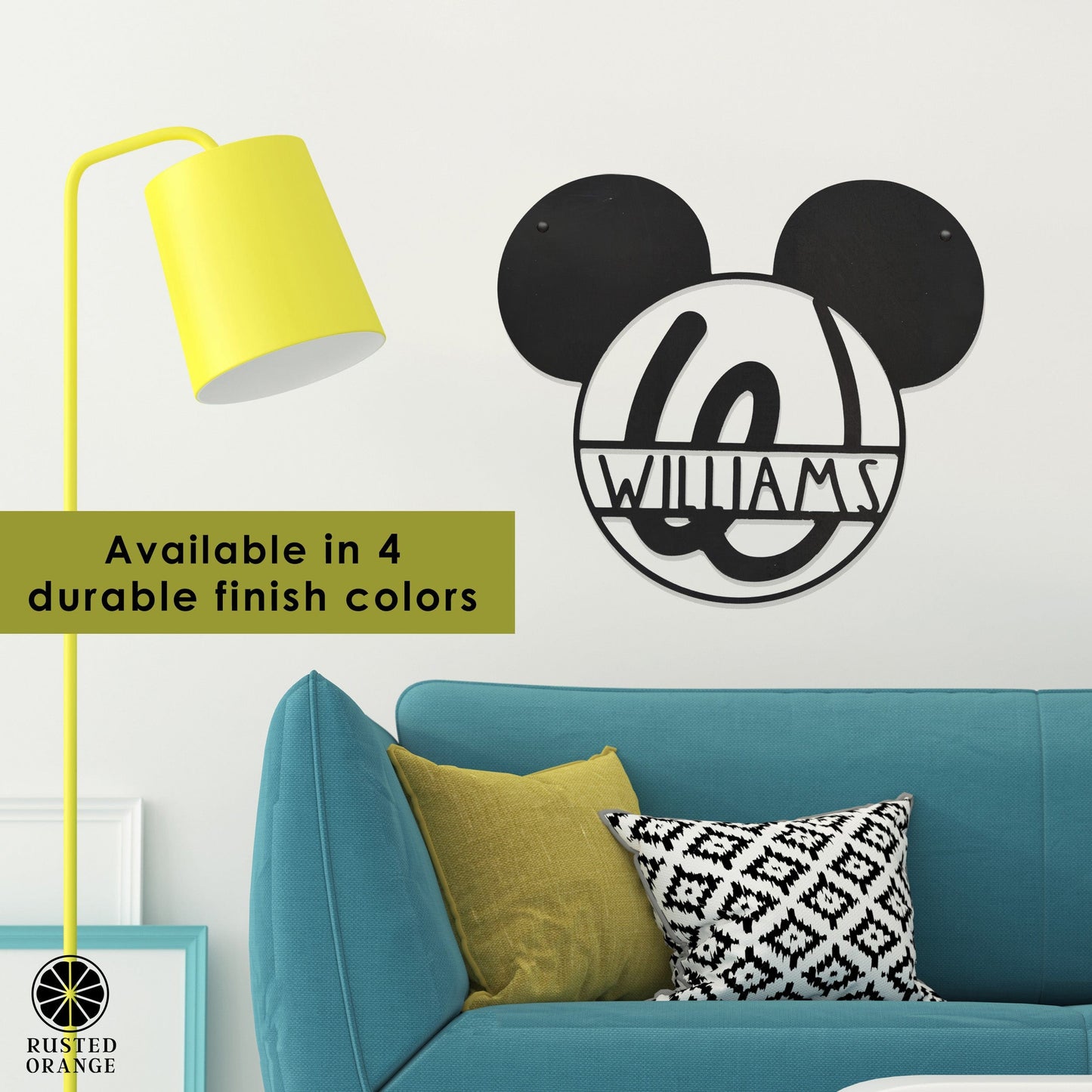 Mouse Ears and Castle Monogram - Personalized Name Sign For Kids Room