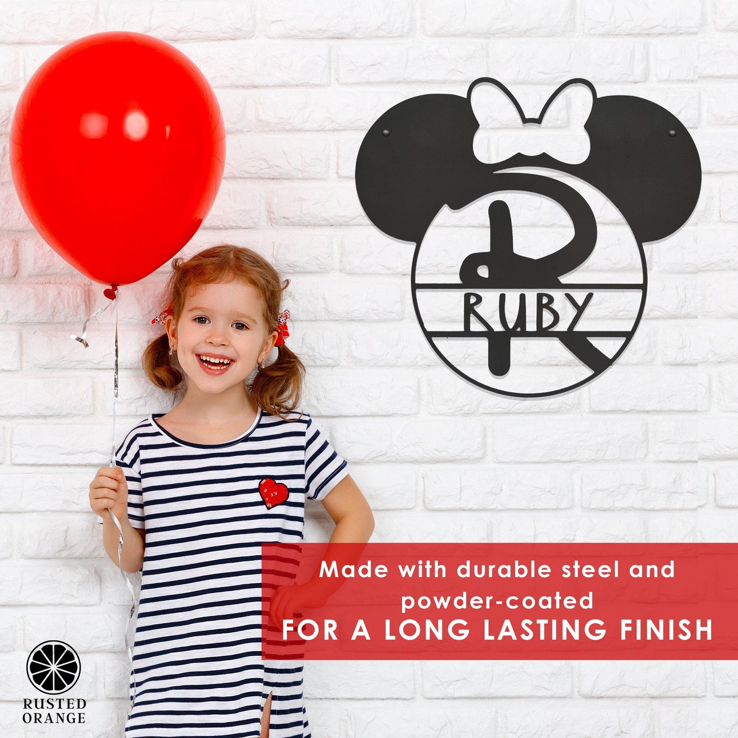 Mouse Ears and Castle Monogram - Personalized Name Sign For Kids Room