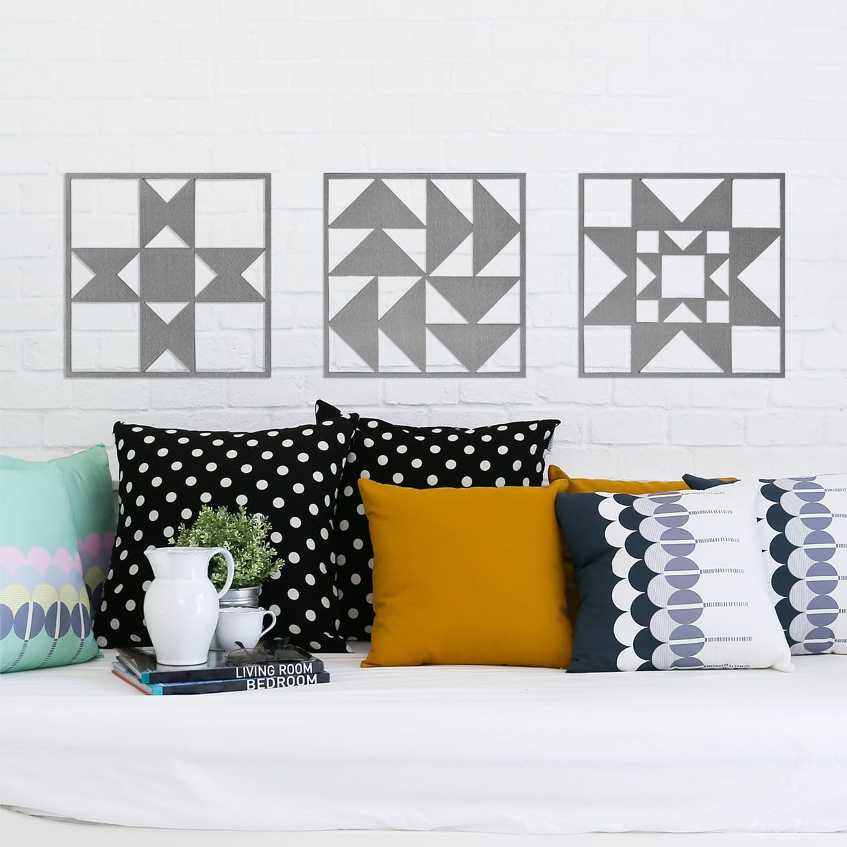 Quilt Block Wall Art - 8 Styles - Hanging Patchwork Pattern Designs