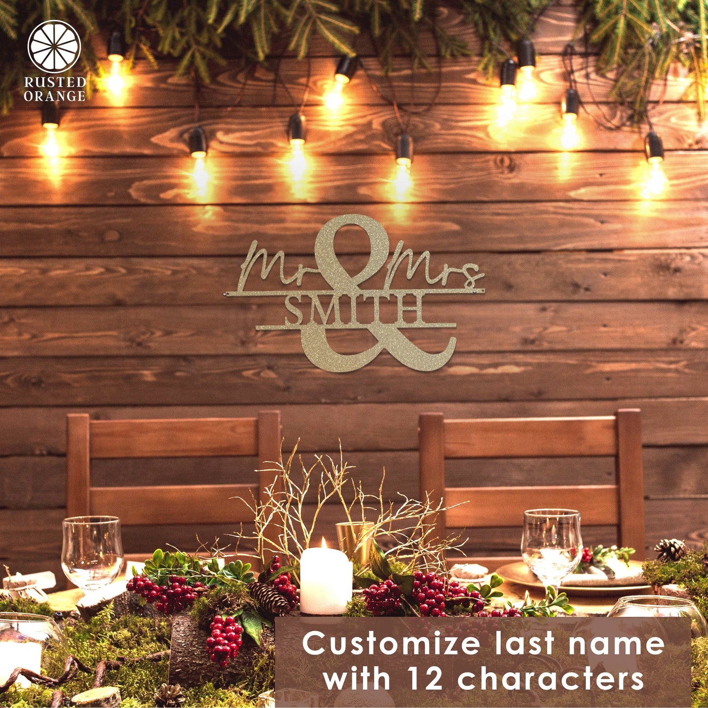 Mr and Mrs Personalized Name Sign - Couple Gifts Wall Decor For Bedroom