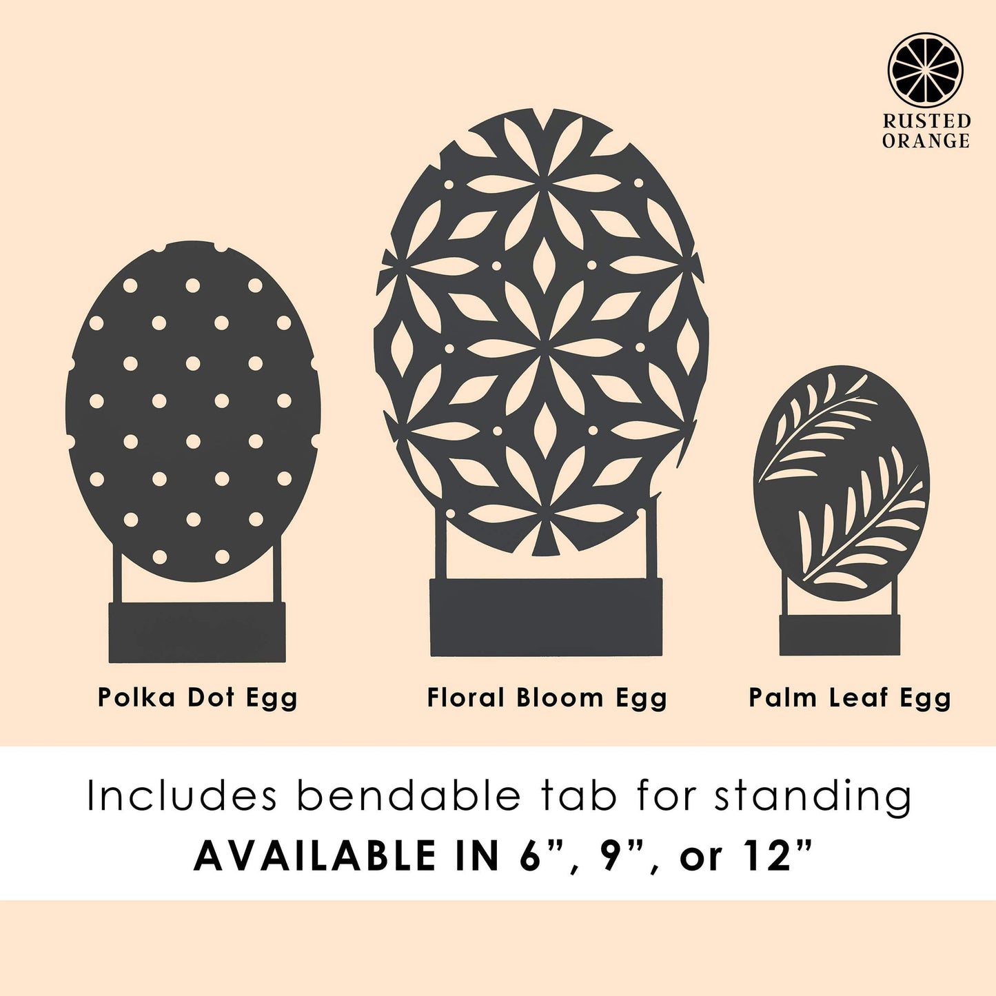 Elegant Metal Easter Egg Decor – Tabletop Cutout 3 Designs