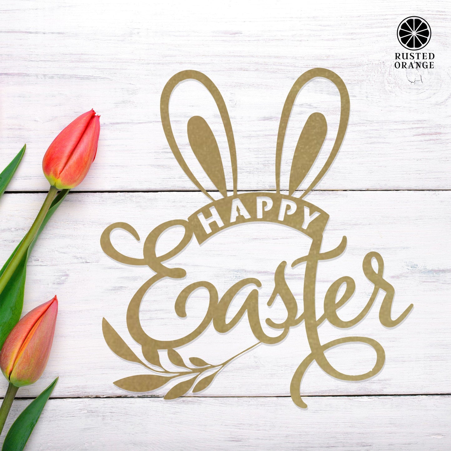 Happy Easter Wreath Bunny Ears