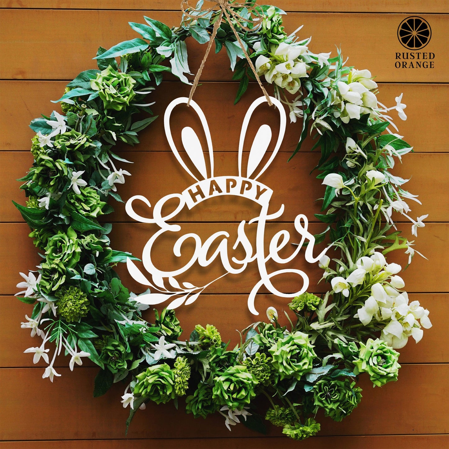 Happy Easter Wreath Bunny Ears
