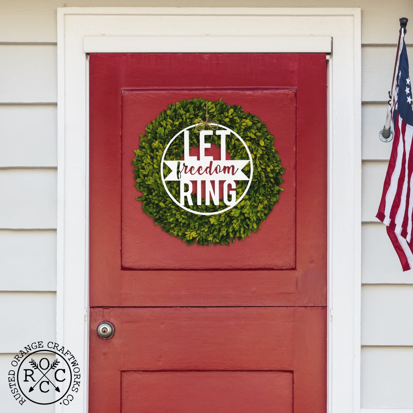 Let Freedom Ring - Rectangle or Circle Patriotic Fourth of July Home Decor