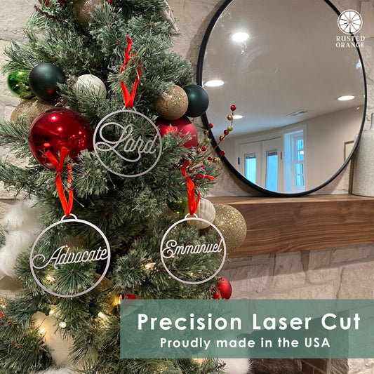 Light of the World Ornaments - 5 pack - Metal Christmas Tree Ornaments