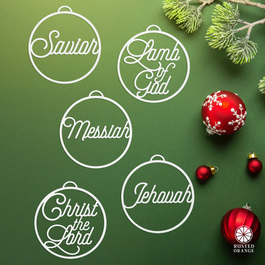 Light of the World Ornaments - 5 pack - Metal Christmas Tree Ornaments