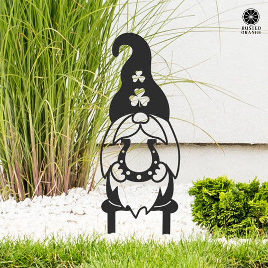 Lucky Gnome Silhouette Trio - Tabletop, Hanging, Yard Stake