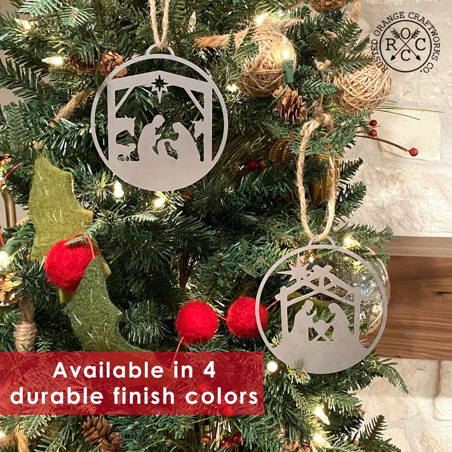 Nativity Ornaments - 5 pack - Metal Christmas Tree Ornaments