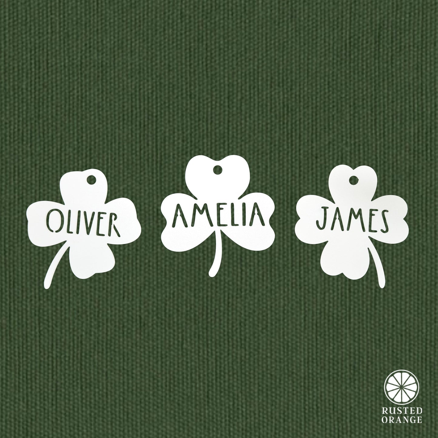 Personalized Shamrock Name Tags – Set of 3 Custom Metal Clover Cutouts