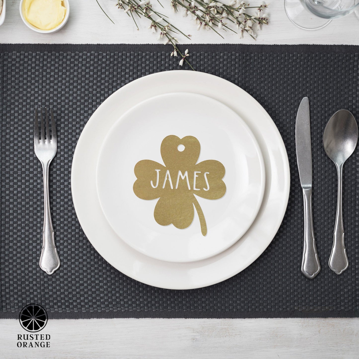 Personalized Shamrock Name Tags – Set of 3 Custom Metal Clover Cutouts