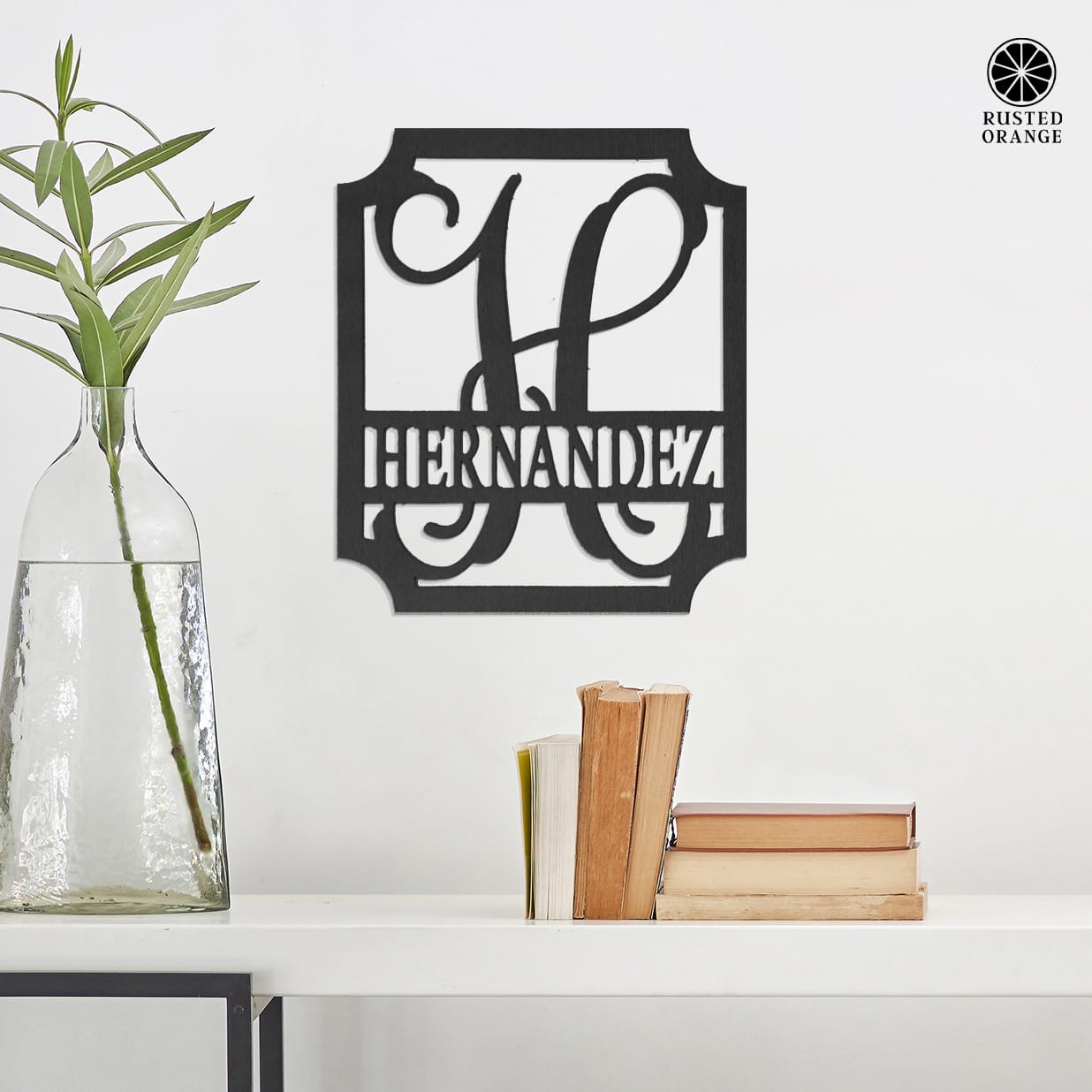 Embellished Monogram Metal Sign – Custom Last Name Wall Decor | Wedding Gift | Family Name Sign | Housewarming Gift