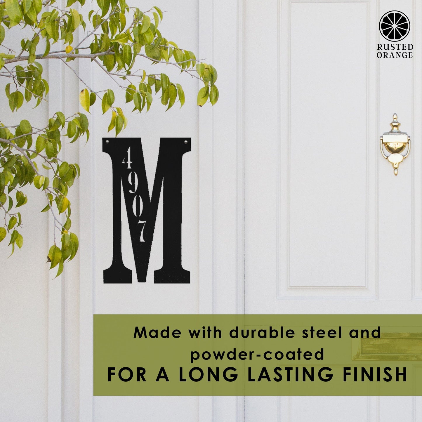Letter Address Plaque - 3 Sizes - Metal Personalized Address Numbers for House