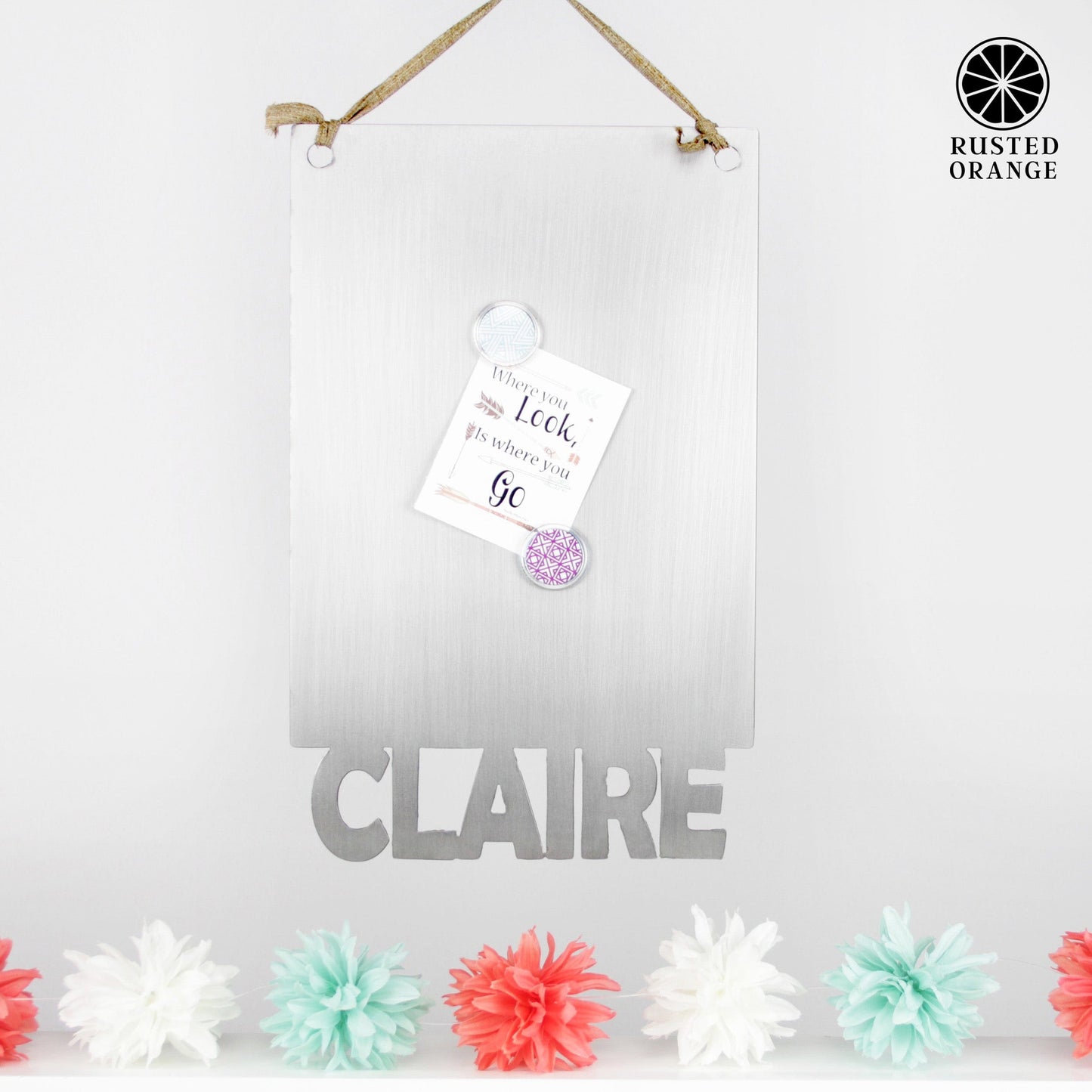 Magnet Board With Name - 2 sizes - Personalized Magnetic Board for Wall Decor