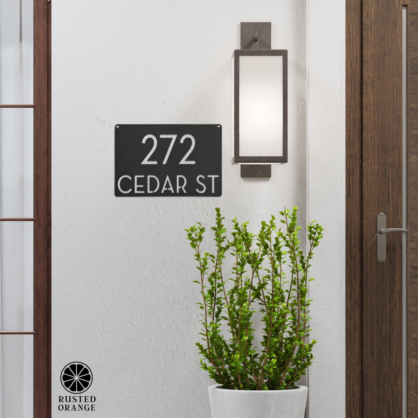 Modern Address Plaque - 4 Sizes - Personalized Address Plaque with Street Name and House Numbers