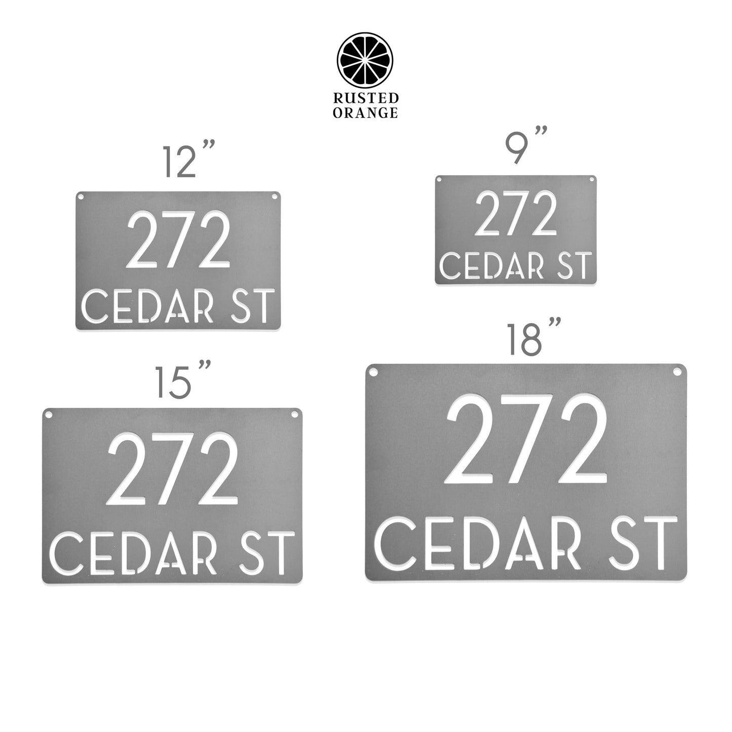 Modern Address Plaque - 4 Sizes - Personalized Address Plaque with Street Name and House Numbers