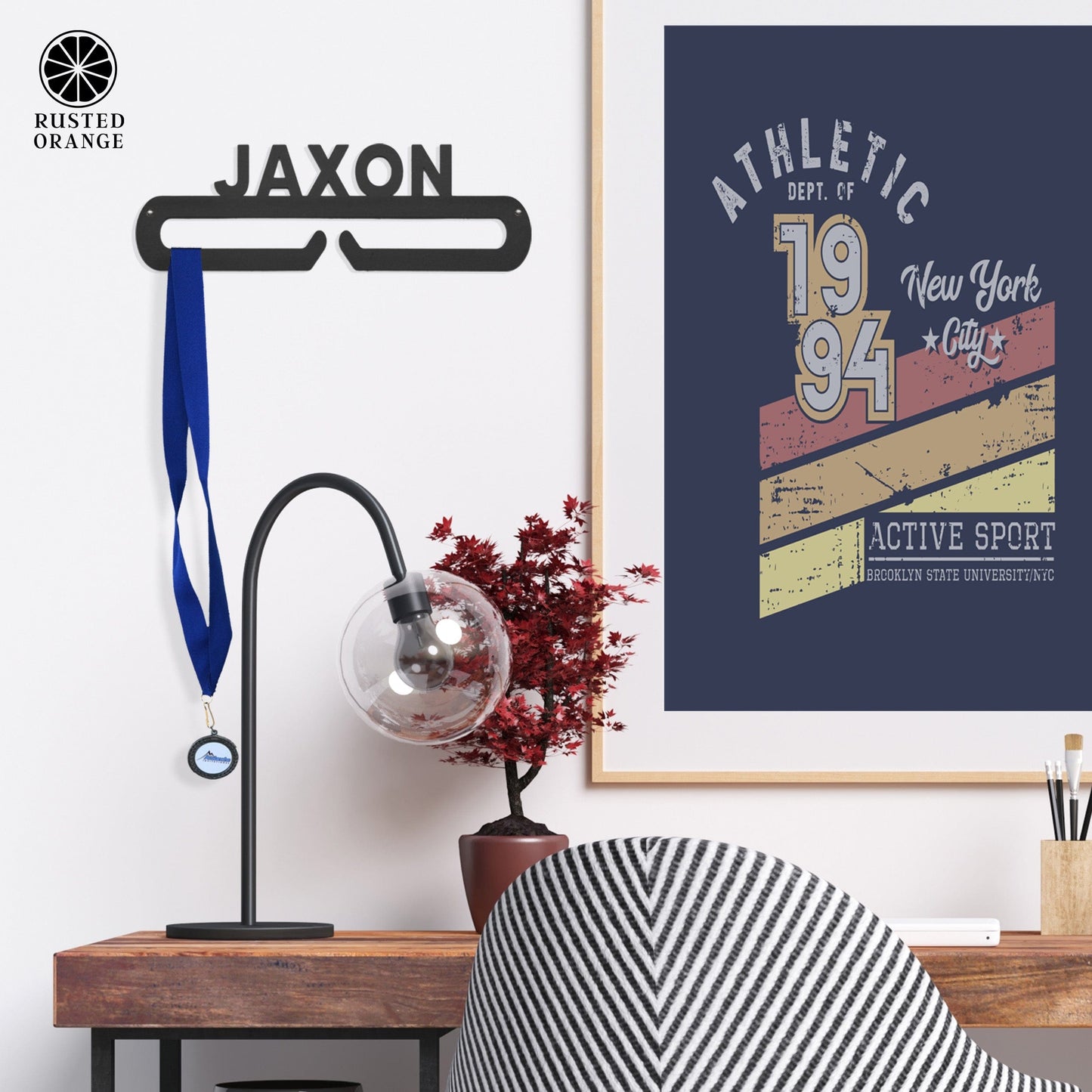 Ribbon Display Hanger - Personalized Sports Themed Tiered Ribbon or Award Holder