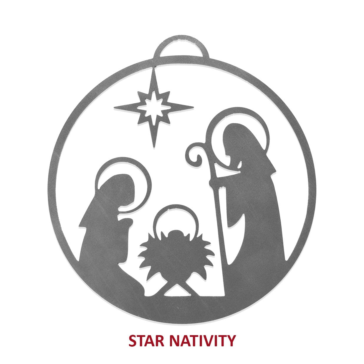 Nativity Ornaments - 5 pack - Metal Christmas Tree Ornaments