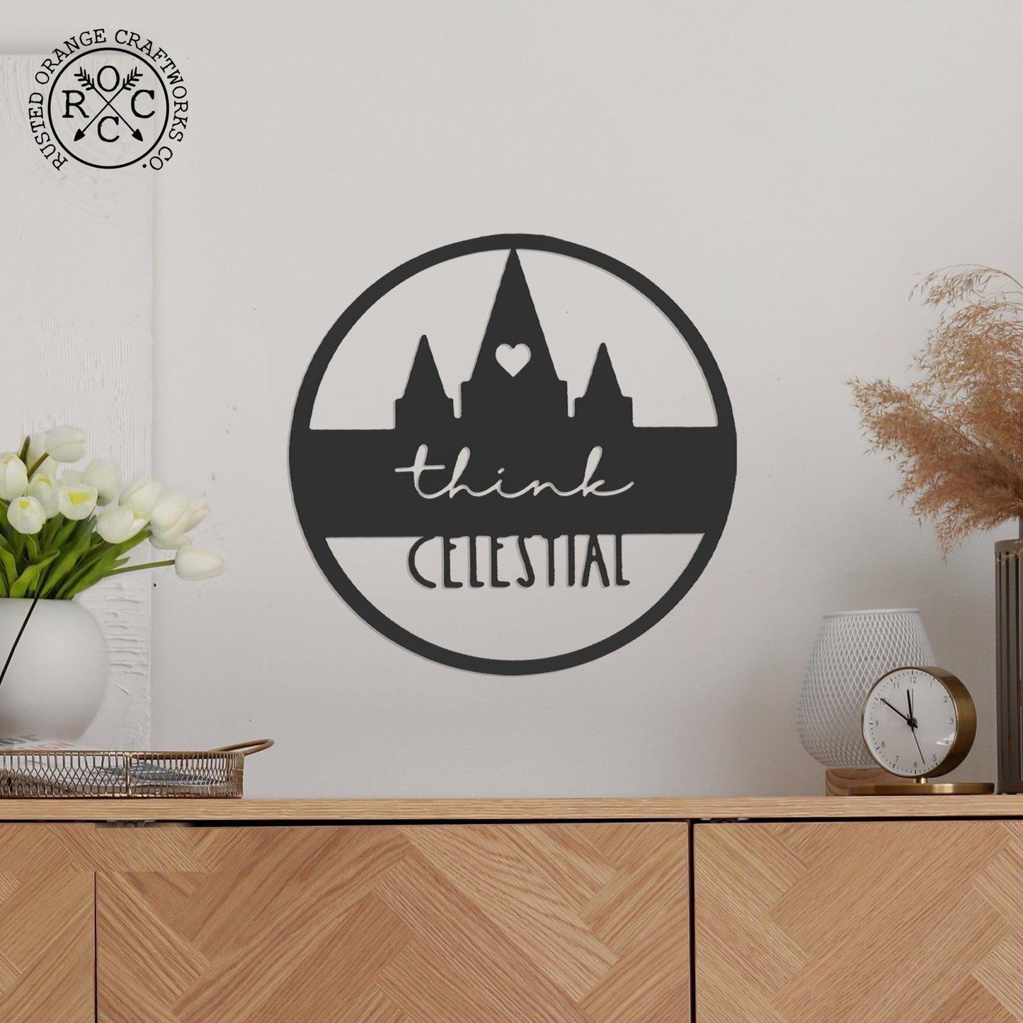 Think Celestial LDS Plaque - Ornament, Tabletop Sign, Wall Decor -  General Conference Christmas Ornament