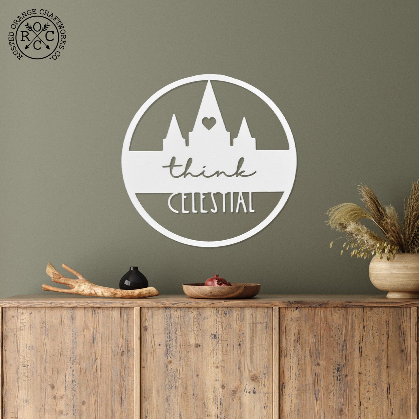 Think Celestial LDS Plaque - Ornament, Tabletop Sign, Wall Decor -  General Conference Christmas Ornament