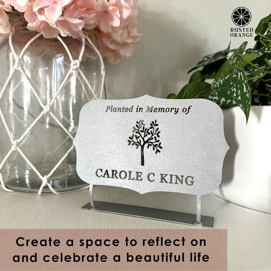 Tree Memorial Plaque - Planted in Memory Of - Cemetery Decorations Grave Markers for Cemetery Memorial Plaques