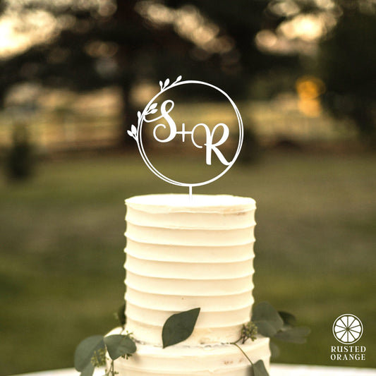 Custom Initial Wedding Cake Topper - Personalized Cake Topper for Weddings - Mr and Mrs Cake Topper Decorations Wedding Cake Toppers