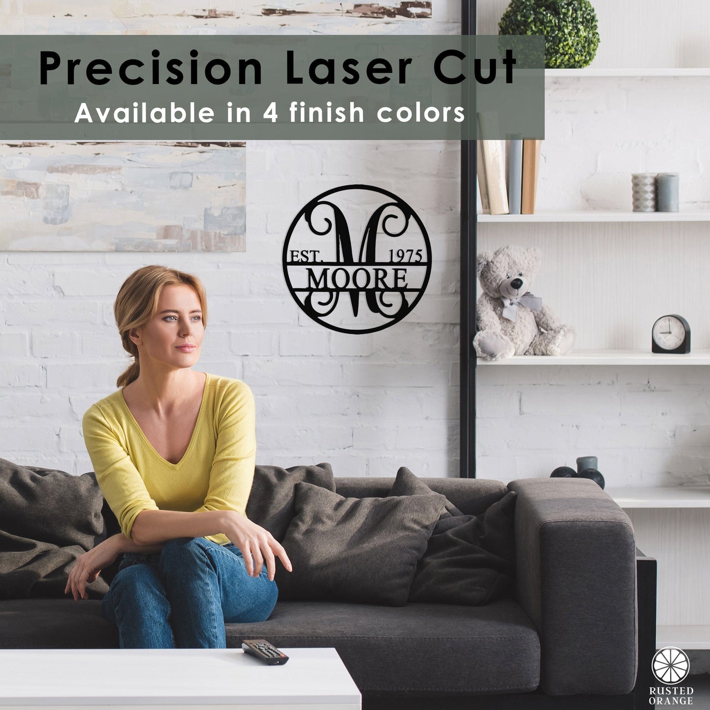 Established Circle Name and Date Monogram - Custom Wreath Hanger Wall Decor