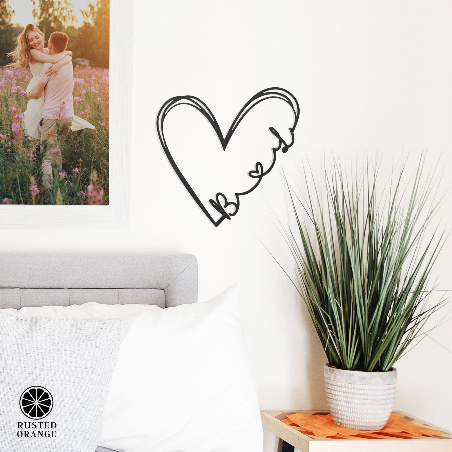 Love is All Around Personalized Initial Signs - 3 Sizes - Valentines day gifts for her bedroom decor