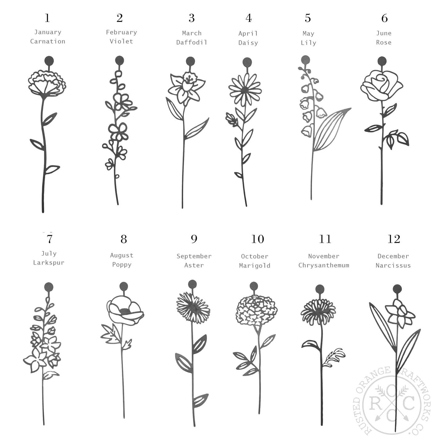 XL Our Family Garden - Personalized Birth Month Flowers Family Name Sign Mother's Day Gift