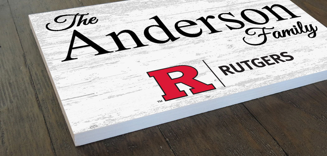 Rutgers Family Name Sign – Personalized Rutgers University Wood Wall Sign