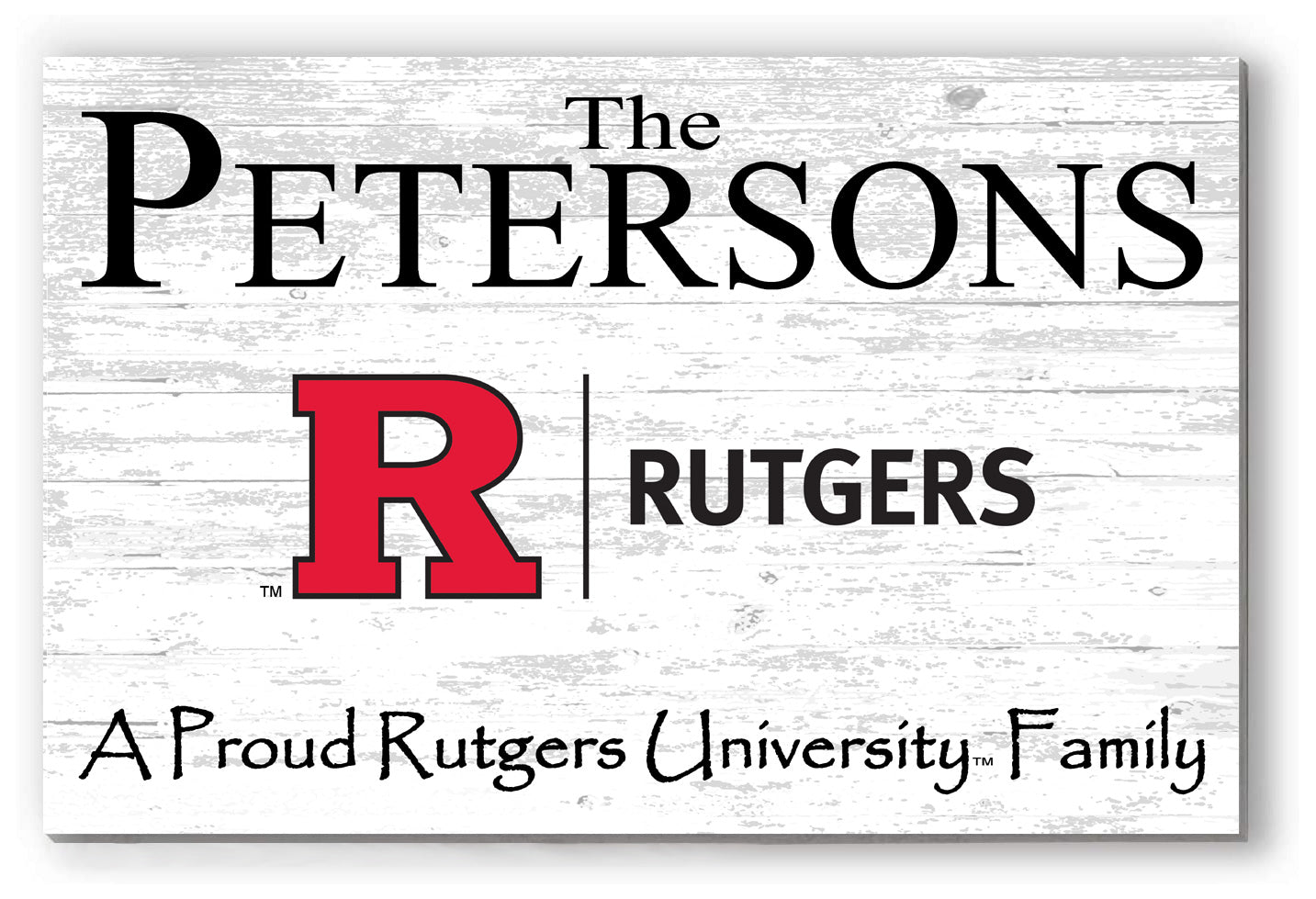 Rutgers Family Name Sign – Personalized Rutgers University Wood Wall Sign