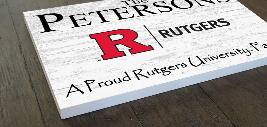 Rutgers Family Name Sign – Personalized Rutgers University Wood Wall Sign