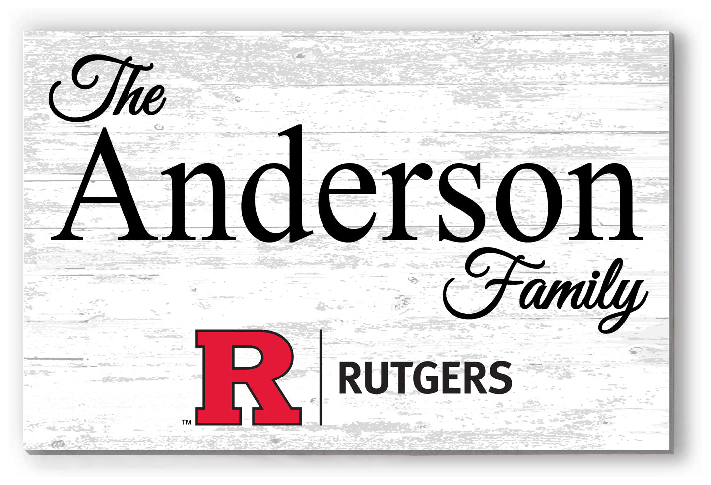 Rutgers Family Name Sign – Personalized Rutgers University Wood Wall Sign