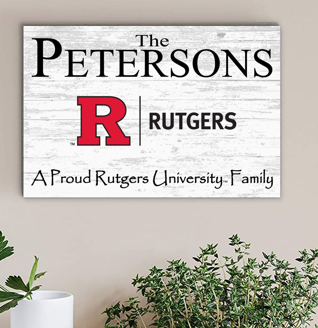 Rutgers Family Name Sign – Personalized Rutgers University Wood Wall Sign