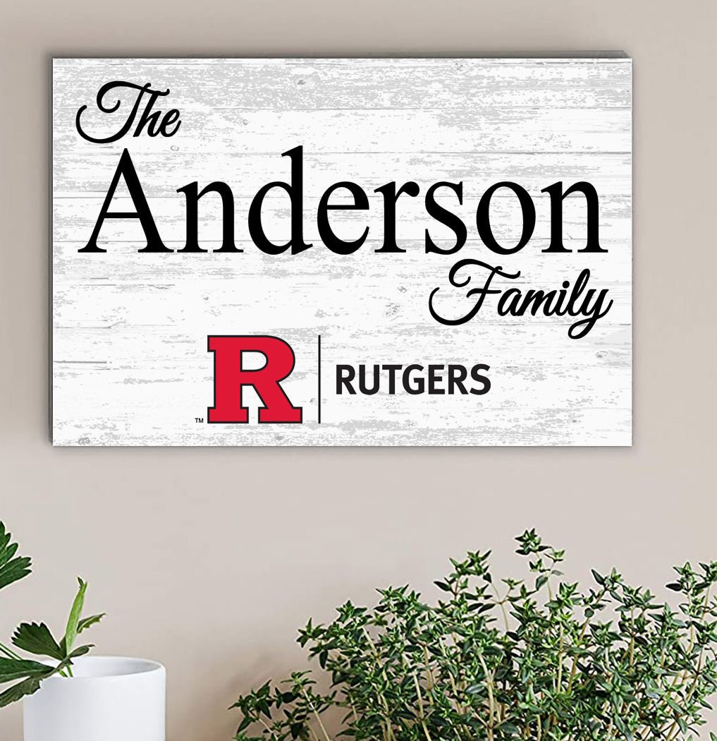 Rutgers Family Name Sign – Personalized Rutgers University Wood Wall Sign