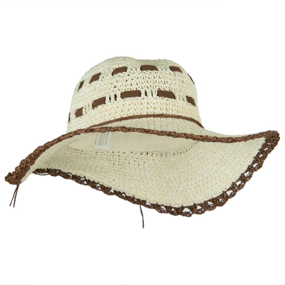 Women's Toyo Braid Ribbon Woven Hat