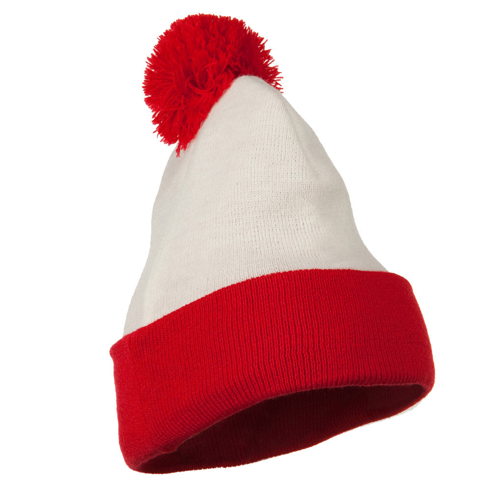 Red White Long Beanie