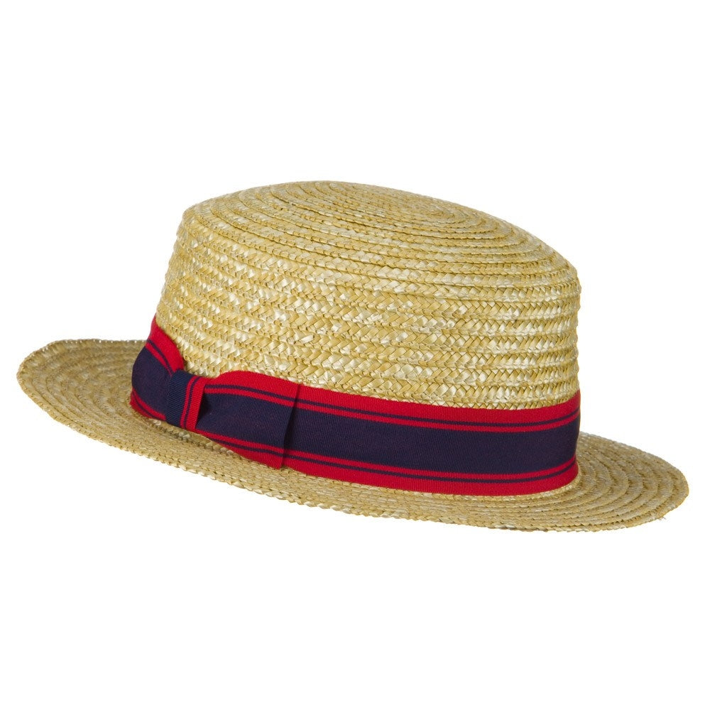 Boy's Vintage Straw Boater Hat
