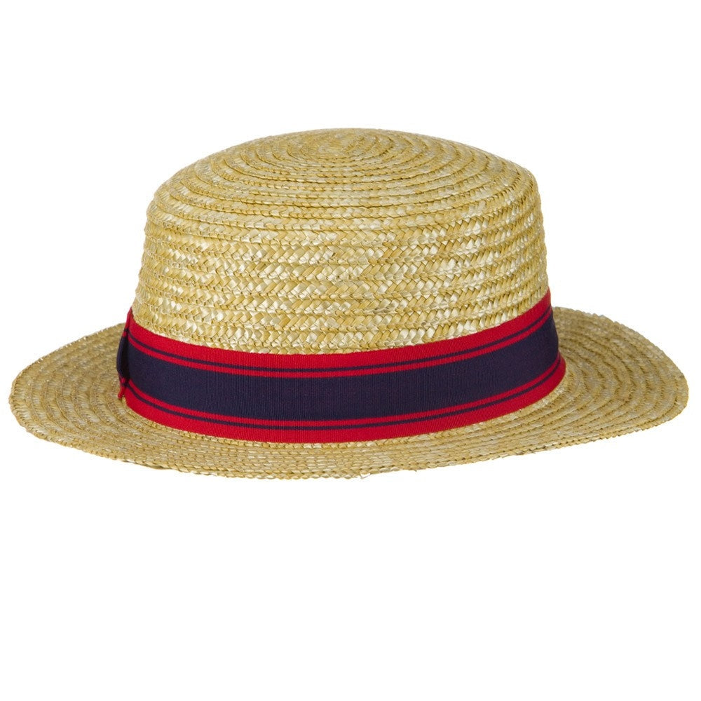 Boy's Vintage Straw Boater Hat