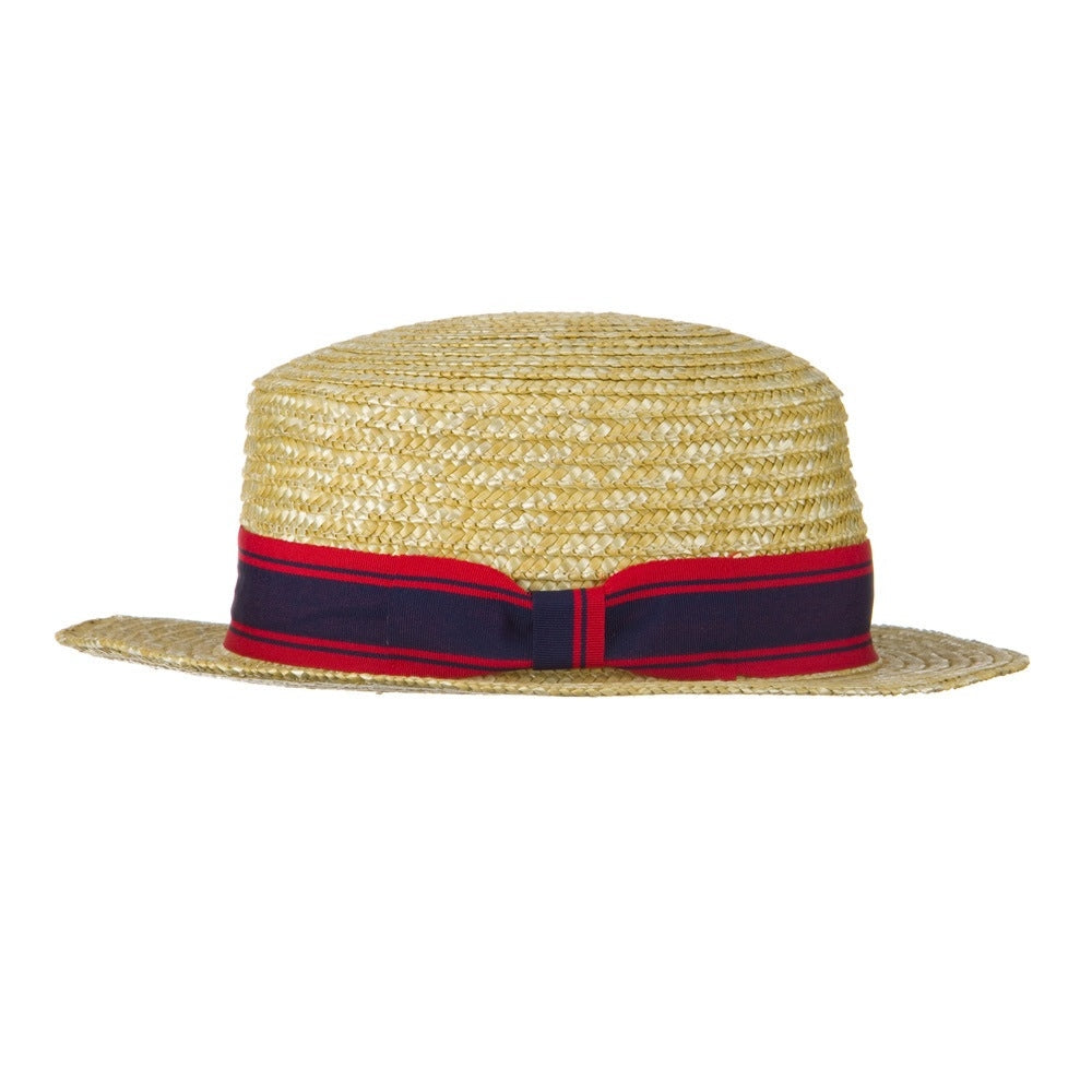 Boy's Vintage Straw Boater Hat